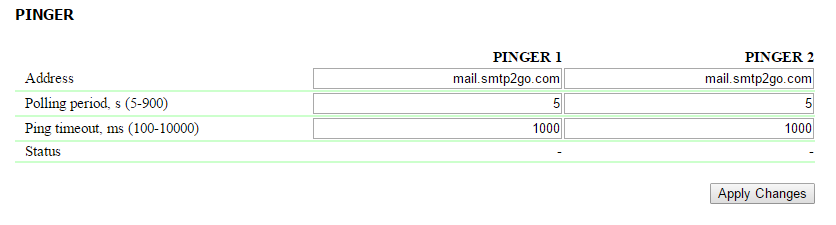 Configuring a pinger in a UniPing server solution v3SMS device