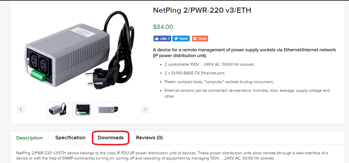 Documentation for the NetPing device