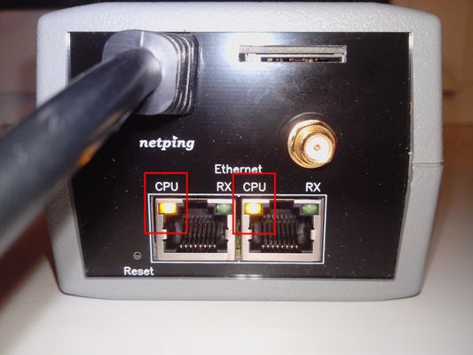Indication of a NetPing 2 PWR-220 v2 SMS device that is switched on