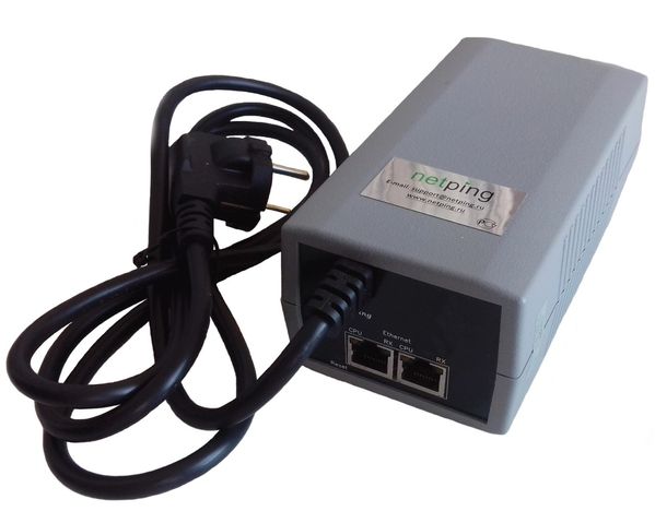 Front view of a NetPing 2PWR-220 v3ETH device