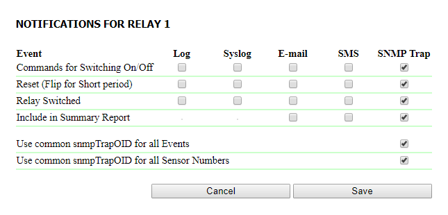 NetPing - sending SNMP TRAP from relays